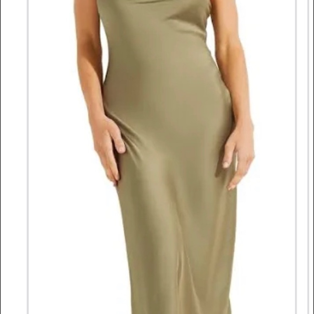 Guess Akilina Cowl Neck Satin Green Slip Dress Size Medium